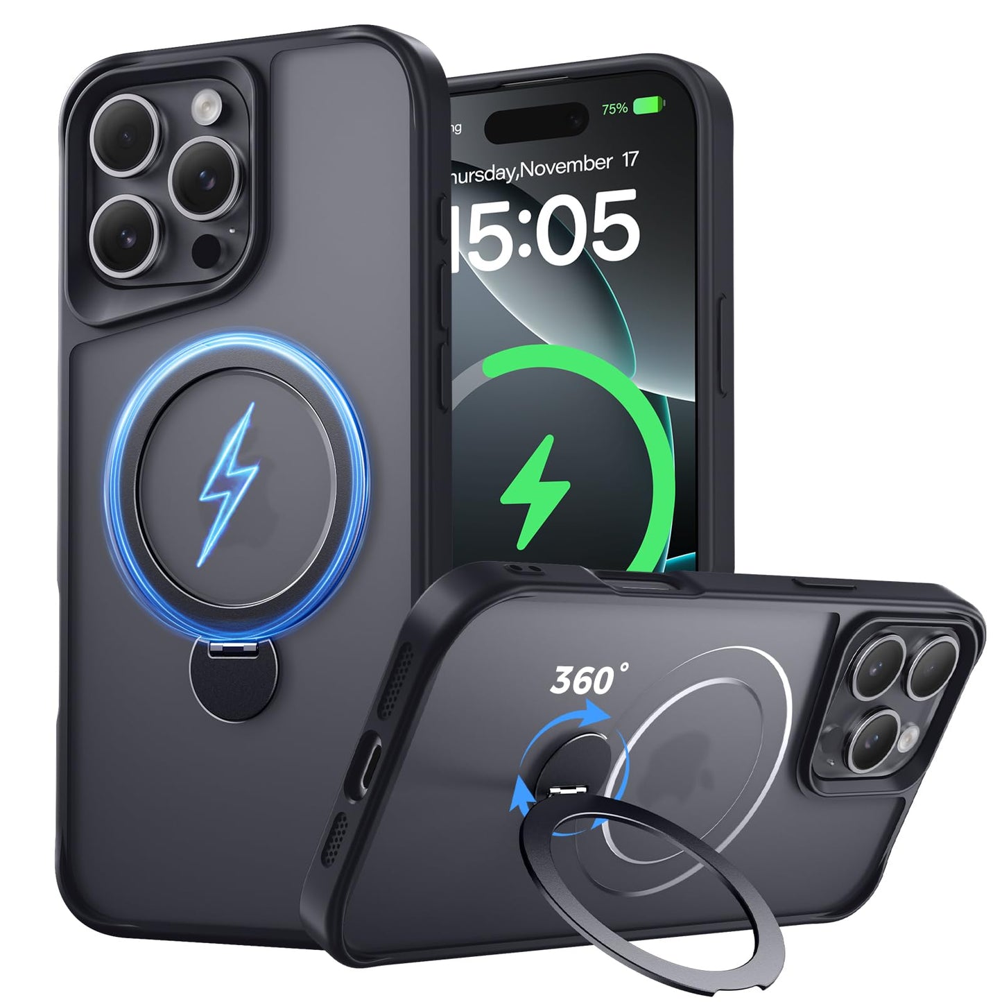 Xitufine Designed for iPhone 16 Pro Max Case, with 360 Magnetic Stand [Compatible with MagSafe] [Military Drop Protection] Shock