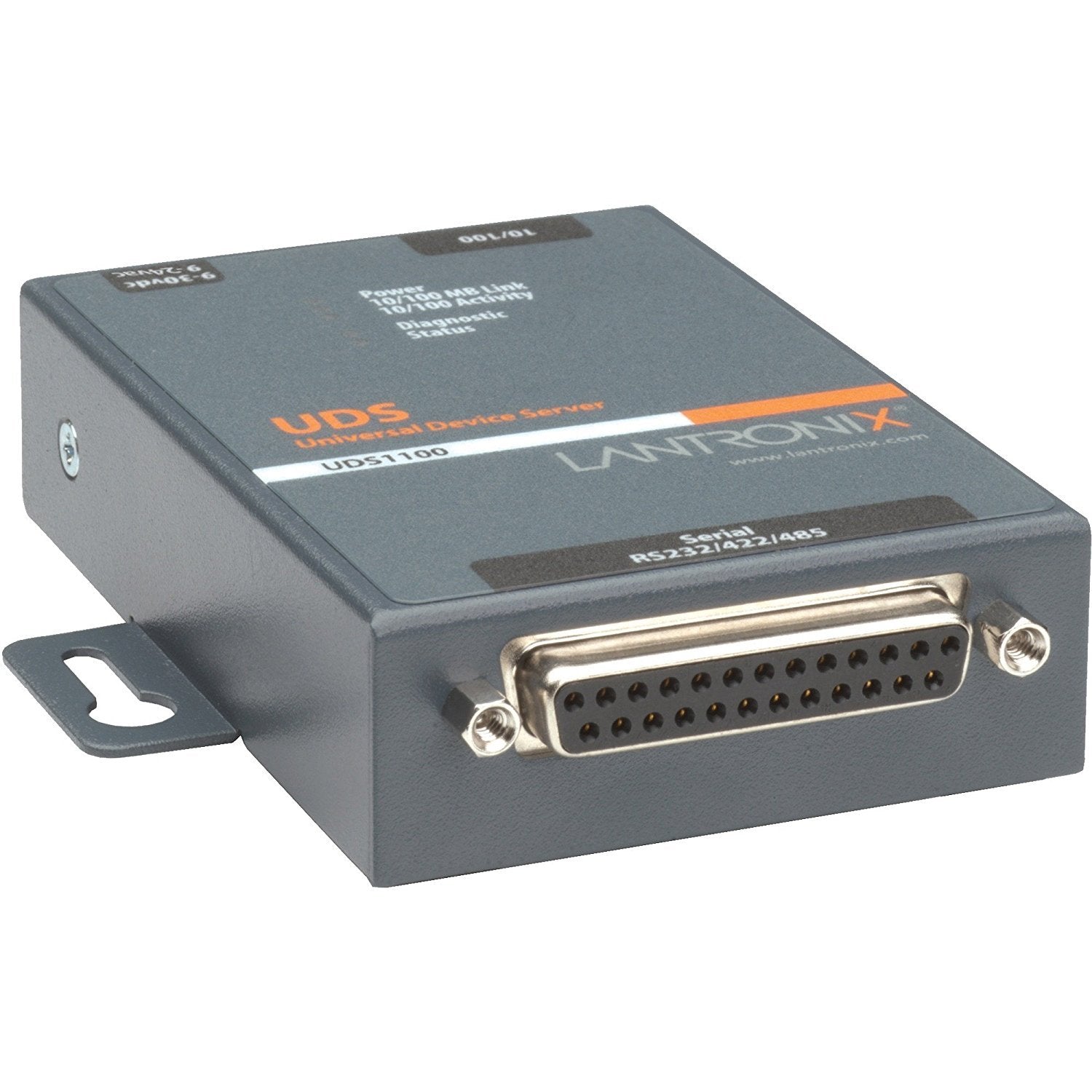 Lantronix UD1100001-01 UDS1100 - One Port Serial (RS232/ RS422/ RS485) to IP Ethernet Device Server - UL864, US Domestic 110VAC