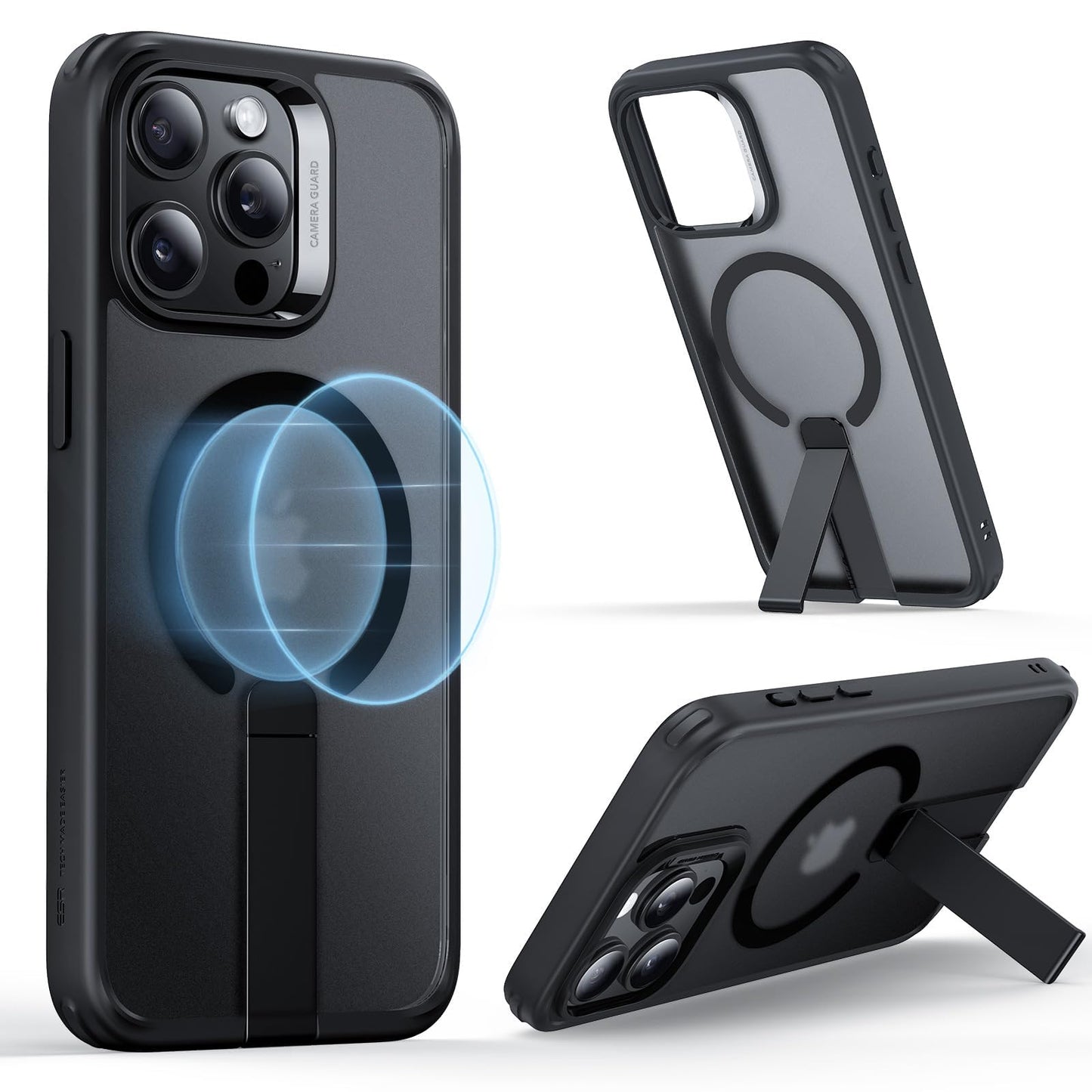 ESR for iPhone 15 Pro Max Case with Kickstand, Military-Grade Shockproof Protection, Magnetic Fully Adjustable Flickstand Phone