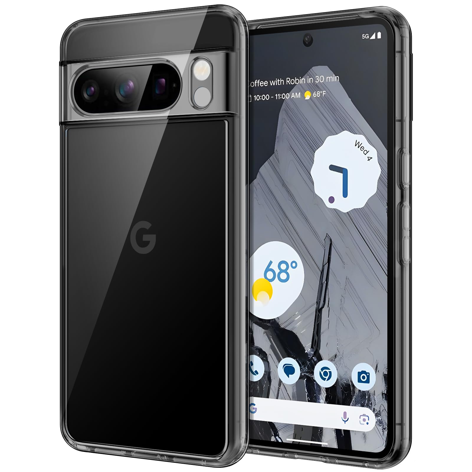 JETech Case for Google Pixel 8 Pro 6.7-Inch 2023, Non-Yellowing Bumper Protective Phone Cover, Anti-Scratch Hard PC Back (Obsidi