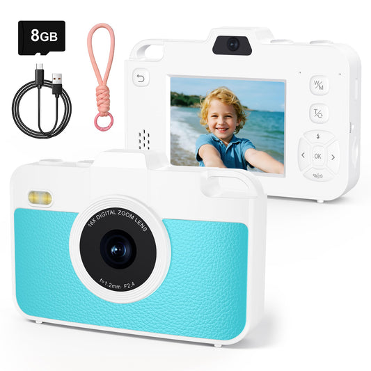 Digital Camera for Kids, 48MP 1080P Point and Shoot Digital Cameras with Dual Lens, Compact Small Camera with 16X Zoom for Girls