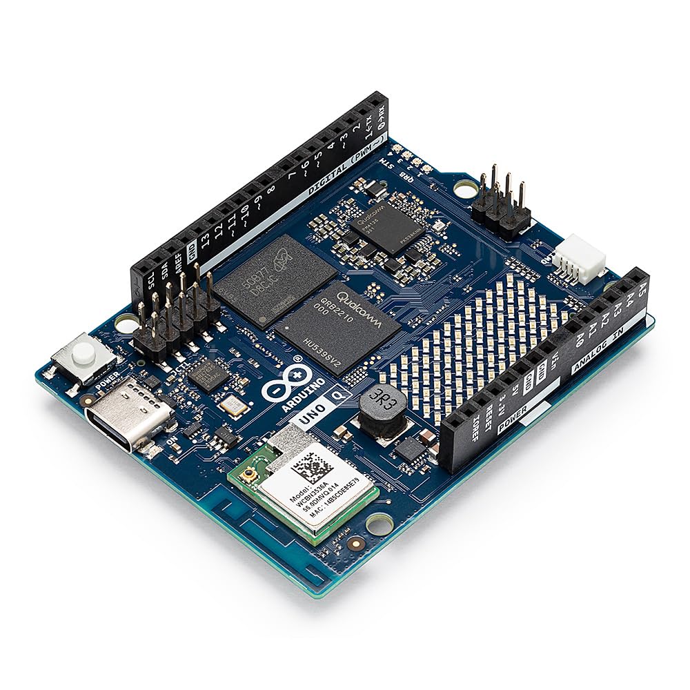 Arduino UNO Q 2-GB RAM [ABX00162] - Hybrid Board, Qualcomm Dragonwing QRB2210 microprocessor (MPU) & STM32U585 Microcontroller(M