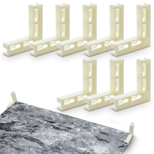 Threehoney 8 Pcs Photograph Backdrop Board Bracket 2.6 x 2.6 x 0.5 Inch Vertical L Shape Background Holder Stand Adjustable Plas