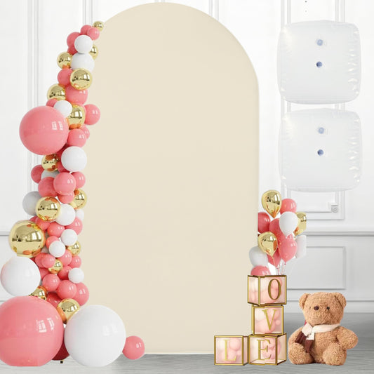 Eco Joy 7.2 FT Wedding Arch Backdrop Stand and Cover Set | Metal Backdrop Arch Stand, Balloon Stand, Water Bags | Party, Bridal