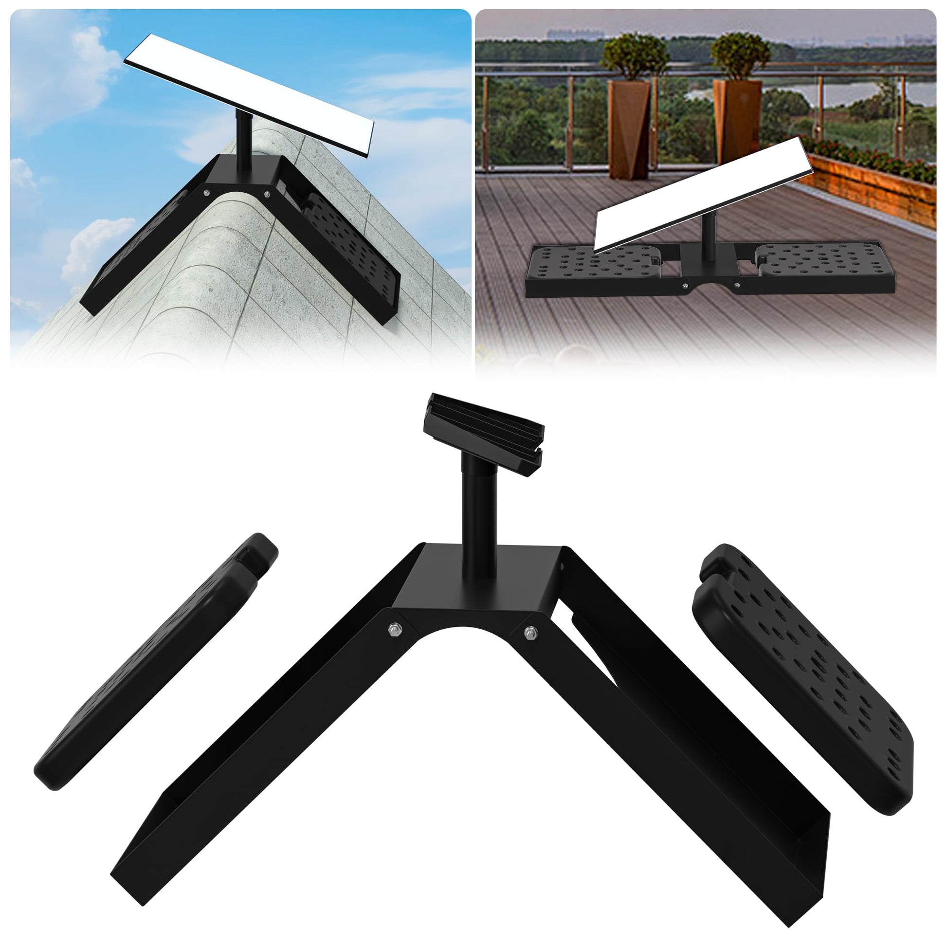 No Drill Starlink Roof Mount Gen 3 for Ridge/Flat Roof, Heavy Duty Adjustable Starlink Roof Ridge Mount with 13lbs Counterweight
