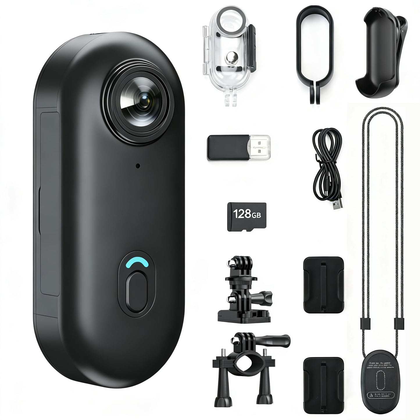 JETO 4K Mini Body Camera 128GB, Wearable Magnetic Clip-On Camera, 150 Wide Angle POV, WiFi App Live View, Waterproof Case, Helme