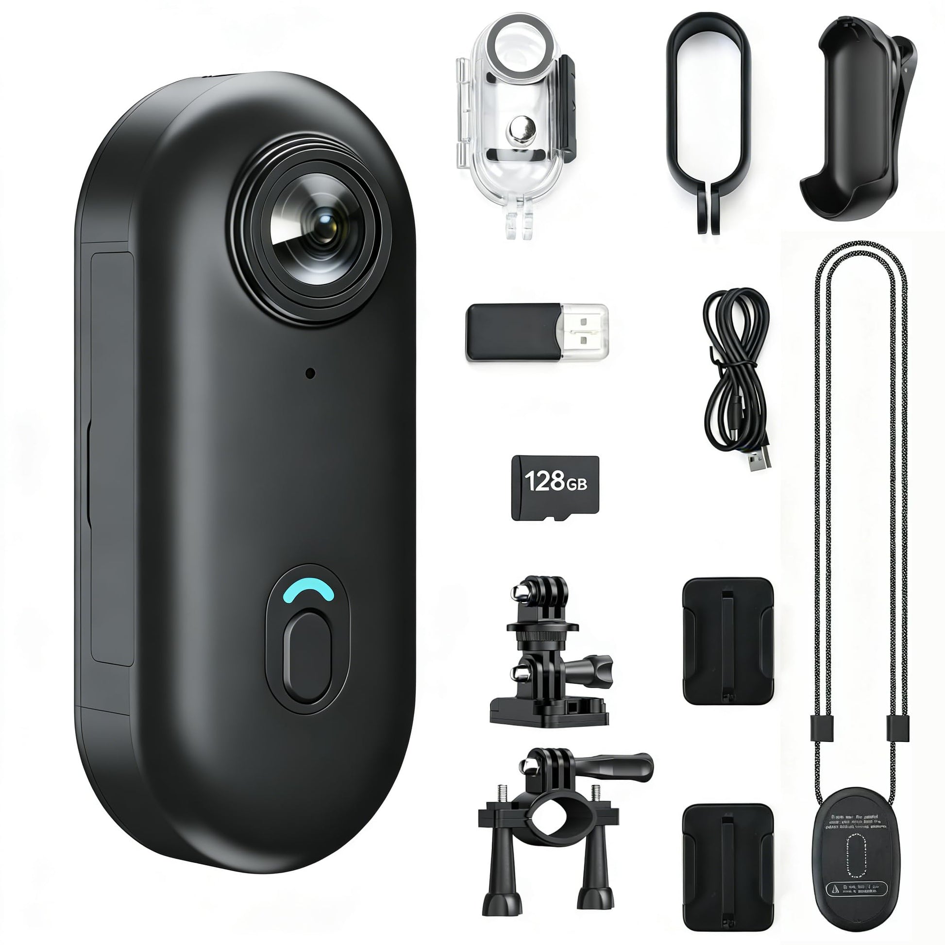 JETO 4K Mini Body Camera 128GB, Wearable Magnetic Clip-On Camera, 150 Wide Angle POV, WiFi App Live View, Waterproof Case, Helme