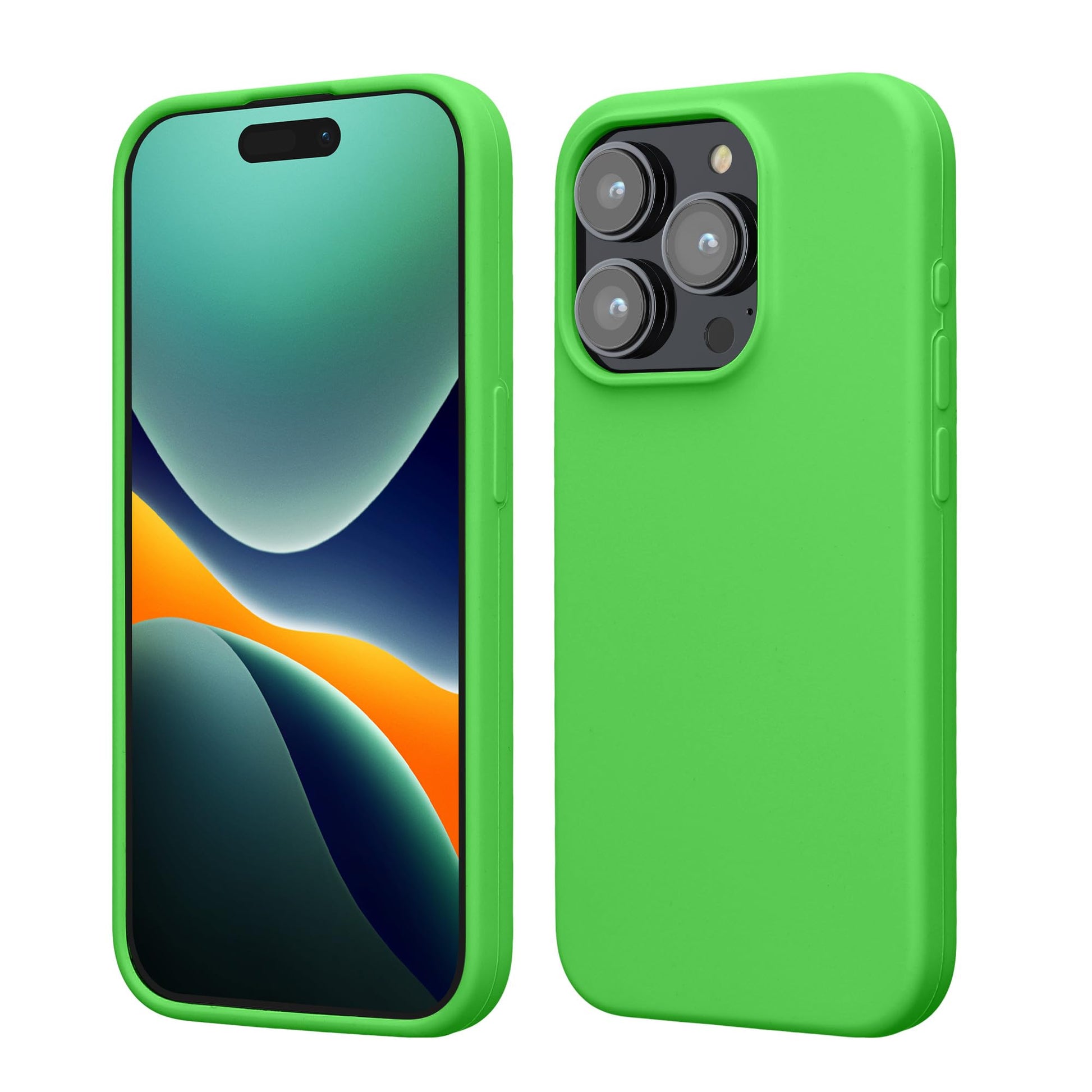 kwmobile Case Compatible with iPhone 15 Pro Case - Slim Soft TPU Silicone Cover - Lime Green