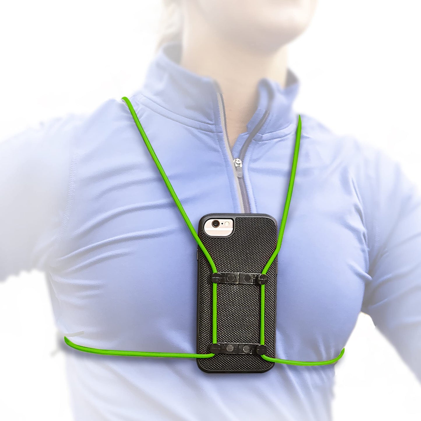 Rooster Wrap Neon Green - Retractable Cell Phone Holder - Cell Phone Case - Cell Phone Accessories - Chest Strap