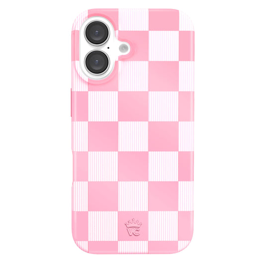 VELVET CAVIAR for iPhone 16 Case Pink Checkered - Compatible with MagSafe [10ft Drop Tested]