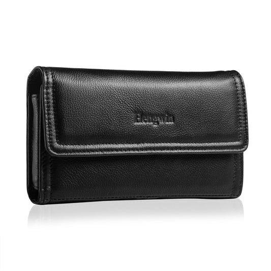 Hengwin Horizontal Leather Phone Holster Fits for Samsung Galaxy S25+ S24+ A54 iPhone 16 Plus 15 Plus 14 Pro Max 13 Pro Max 12 P