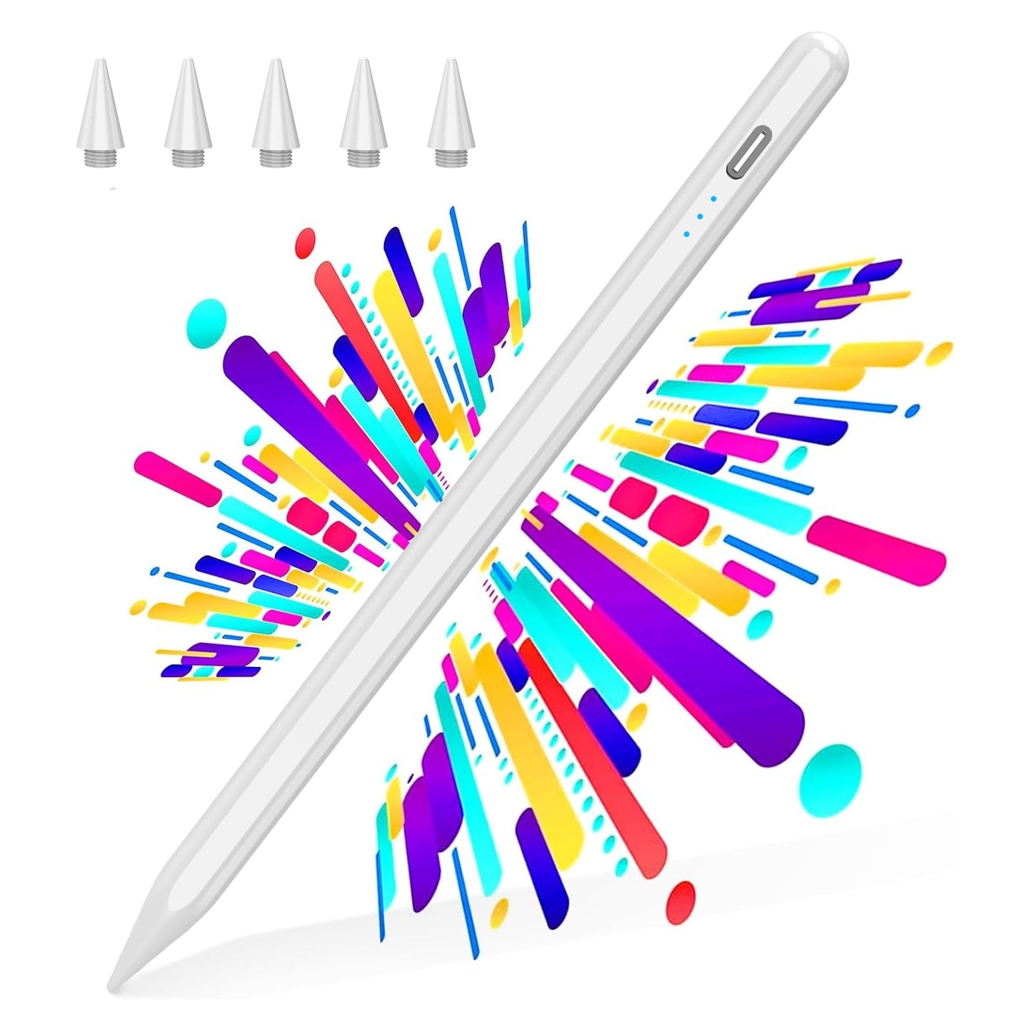 Stylus Pen for iPad 2018-2025, USB C Fast Charging Magnetic Pen with Tilt Sensitivity & Palm Rejection, Pencil for iPad a16/6/7/