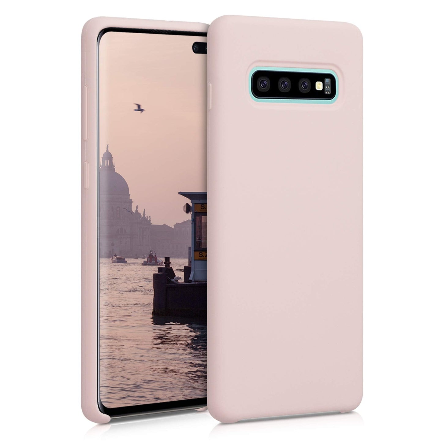 kwmobile Case Compatible with Samsung Galaxy S10 Plus / S10+ Case - TPU Silicone Phone Cover with Soft Finish - Antique Pink Mat