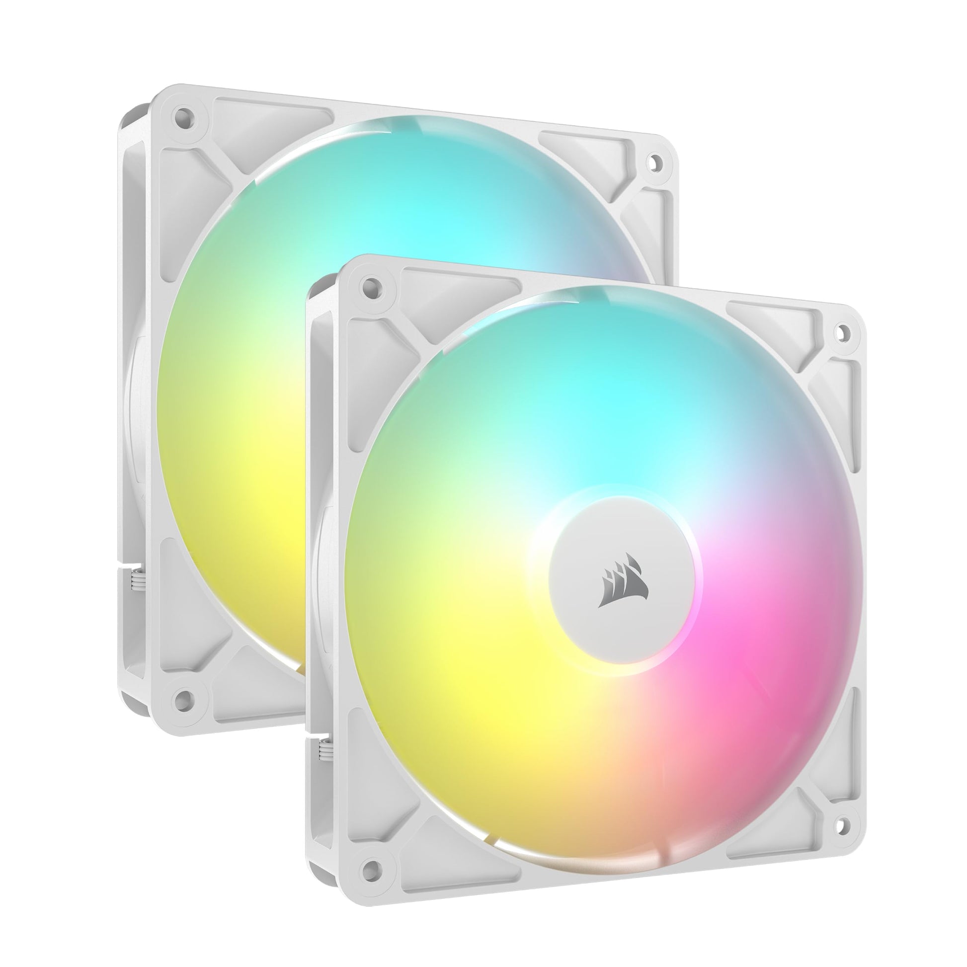 CORSAIR RS140 ARGB 140mm PWM Fans - Daisy-Chain Connection - Low-Noise - Magnetic Dome Bearing - Dual Pack - White