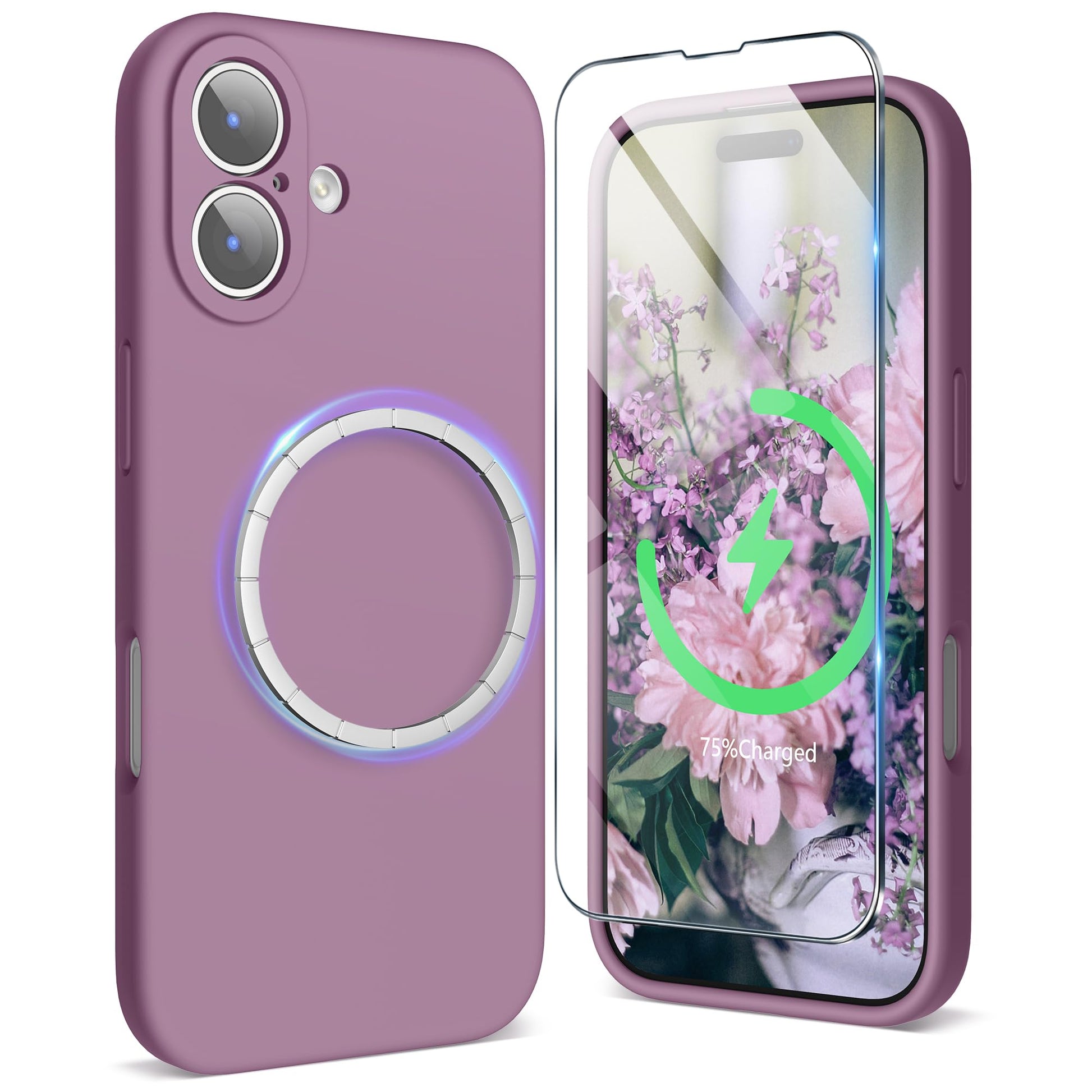 SURPHY Case for iPhone 17 Case with Screen Protector (6.3 inch 2025), Compatible with MagSafe, Liquid Silicone 17 Phone Cases Wh