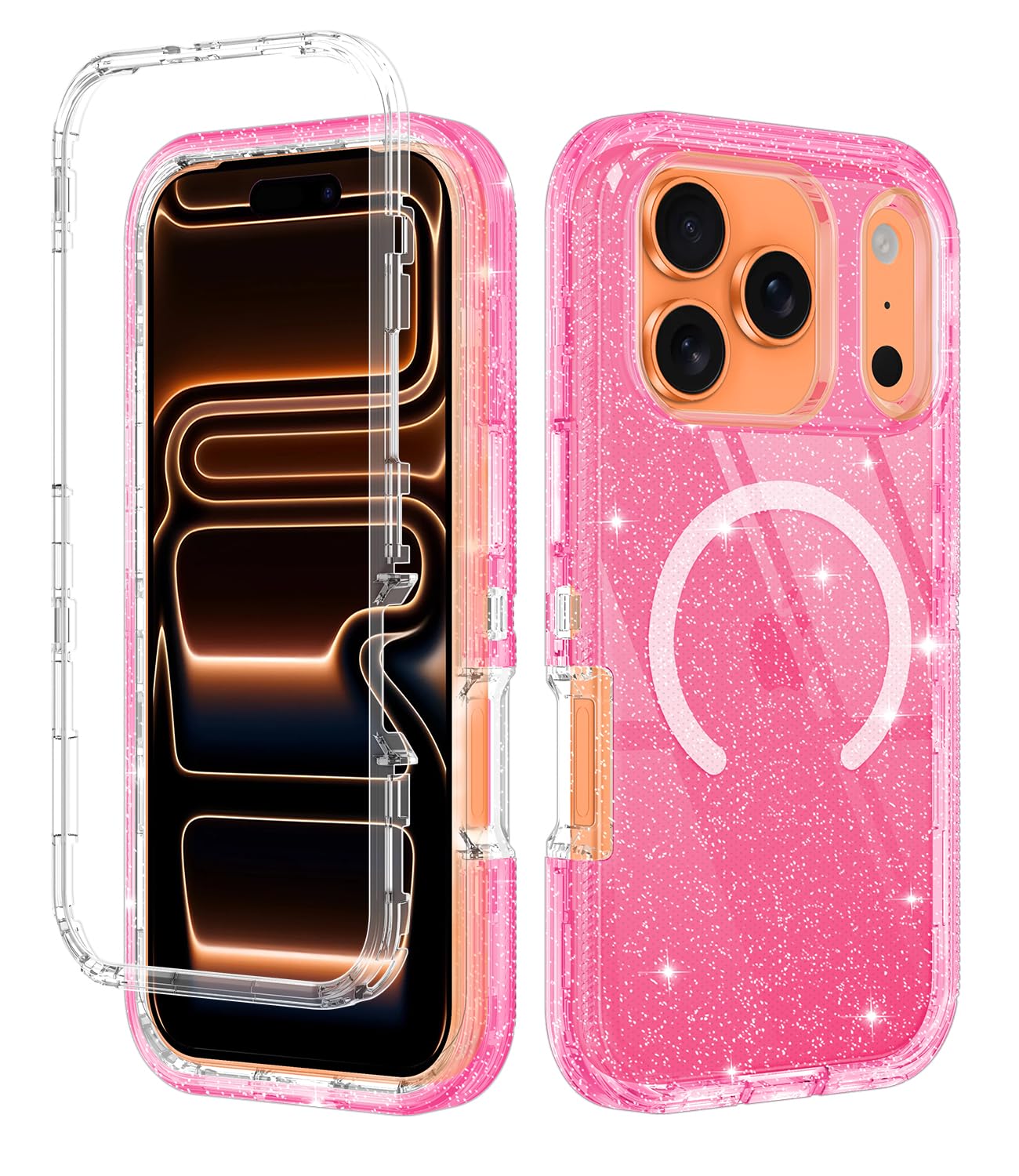 I-HONVA for iPhone 17 Pro Max Case Clear [Non Yellowing] [Compatible with MagSafe] Shockproof 3-Layer Full Body Protection Rugge