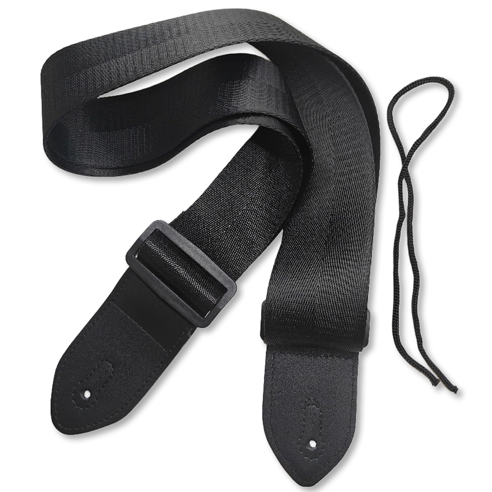 ZURYNIX Black Guitar Strap, Minimalist Adjustable Guitar Straps Universal Fit for Acoustic/Electric/Bass Guitars, Comfortable Du