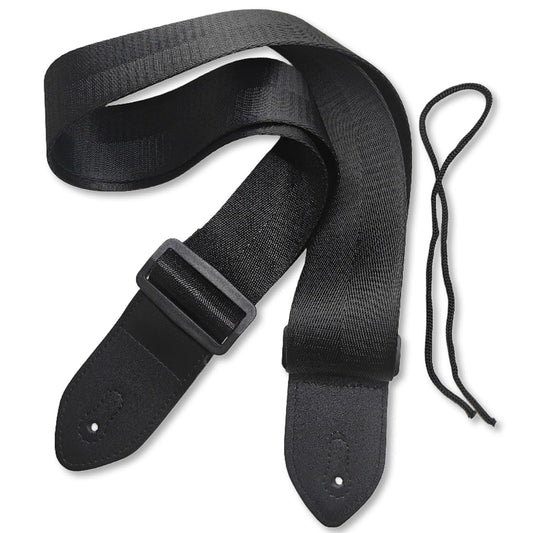 ZURYNIX Black Guitar Strap, Minimalist Adjustable Guitar Straps Universal Fit for Acoustic/Electric/Bass Guitars, Comfortable Du