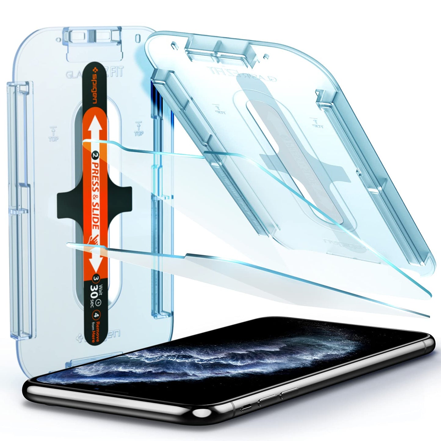 Spigen Tempered Glass Screen Protector [GlasTR EZ FIT] designed for iPhone 11 Pro Screen Protector, / iPhone Xs/iPhone X [5.8 in