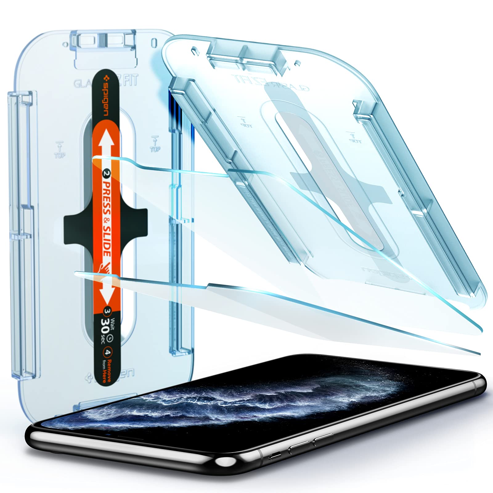 Spigen Tempered Glass Screen Protector [GlasTR EZ FIT] designed for iPhone 11 Pro Screen Protector, / iPhone Xs/iPhone X [5.8 in