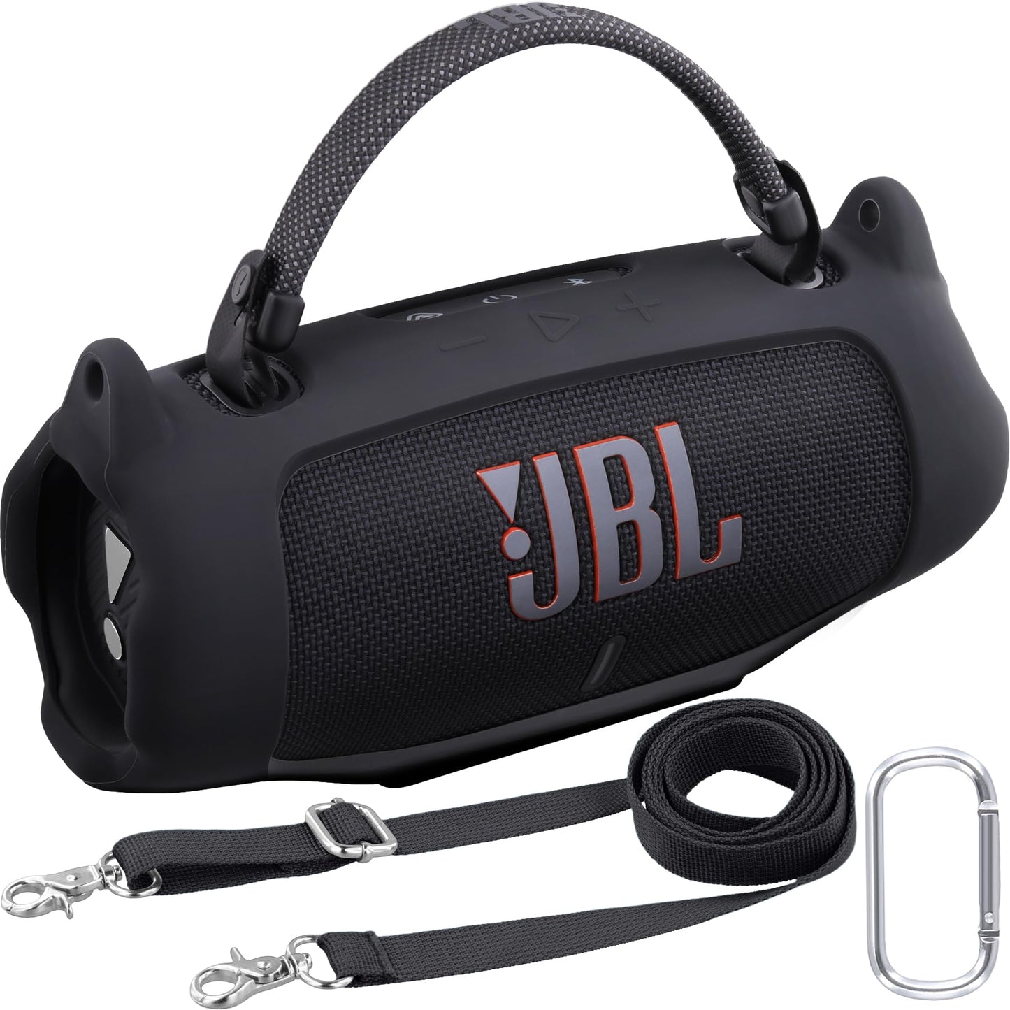 khanka for JBL Charge 6 Waterproof Portable Bluetooth Speaker Silicone Case,Soft Protective Sleeve Cover with Shoulder Strap for