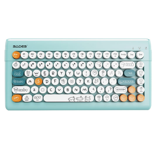 Wireless Bluetooth Keyboard for iPads Tablet Mac PC Laptop Desktop Smart Phone,Cute Typewriter Style Computer Keyboards with Rou