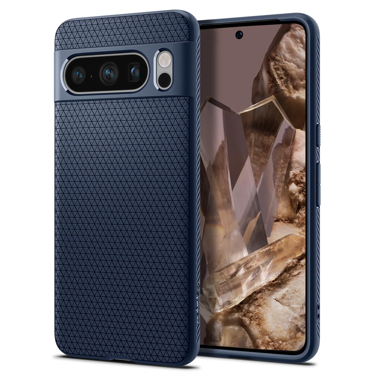Spigen for Pixel 8 Pro Case, Liquid Air (2023) [No Magnet Ring] [Military-Grade Protection] - Navy Blue