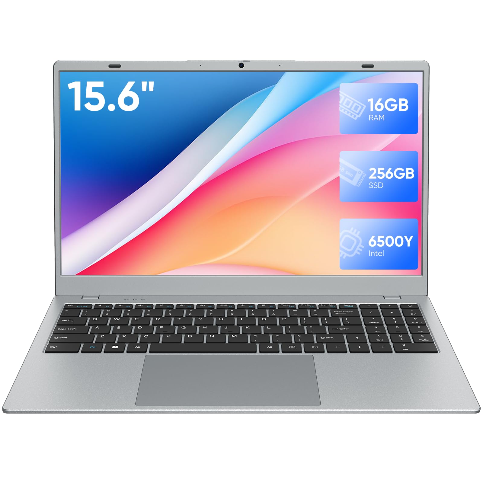 INHONLAP Laptop Computer, 16GB RAM 256GB SSD Laptops, 6500Y Processor (up to 3.4GHz), 15.6 FHD IPS Display, Laptop for Student a