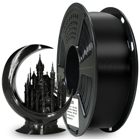 XZN Black PETG Filament 1.75mm 3D Printer Filament 1Kg(2.2lbs) PETG 3D Printing Filament, Strong Toughness & High Precision +/-