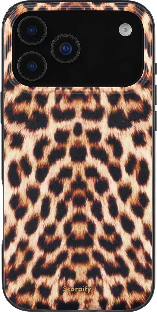 SCORPIFY for iPhone 17 Pro Case [Compatible with MagSafe] with Realistic Leopard Cheetah Fur Print Design, Cute Magnetic Phone C