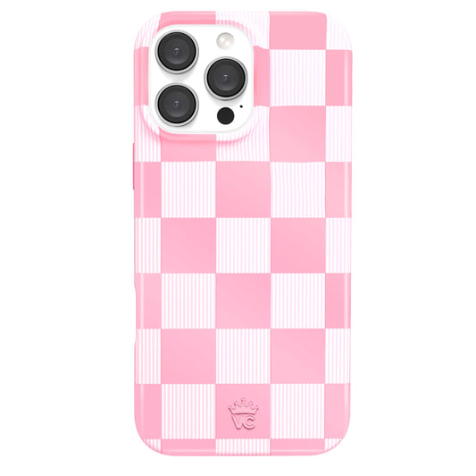 VELVET CAVIAR for iPhone 16 Pro Max Case Pink Checkered - Compatible with MagSafe [10ft Drop Tested]