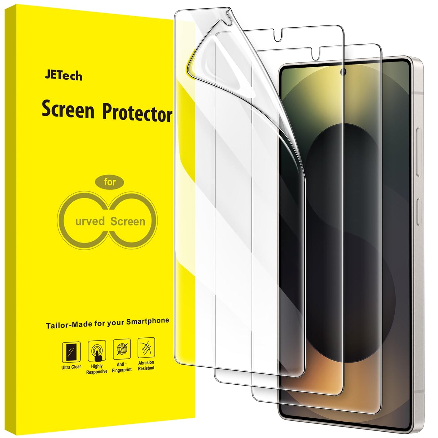 JETech Screen Protector for Samsung Galaxy S25 Ultra 5G, Flexible TPU Film, Fingerprint ID Compatible, Easy Installation, HD Cle