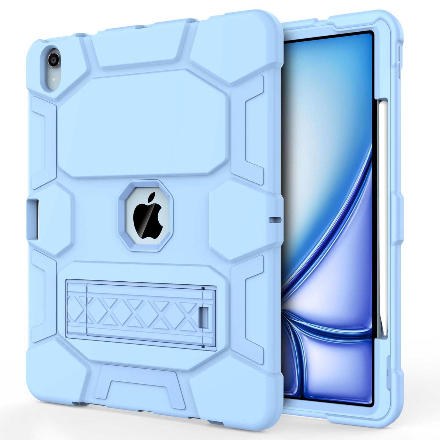 CCMAO for New iPad Air 13 inch (M3/M2) Case 2024, iPad Air 13 Cover with Pencil Holder and Kickstand, Support Touch ID, Complete