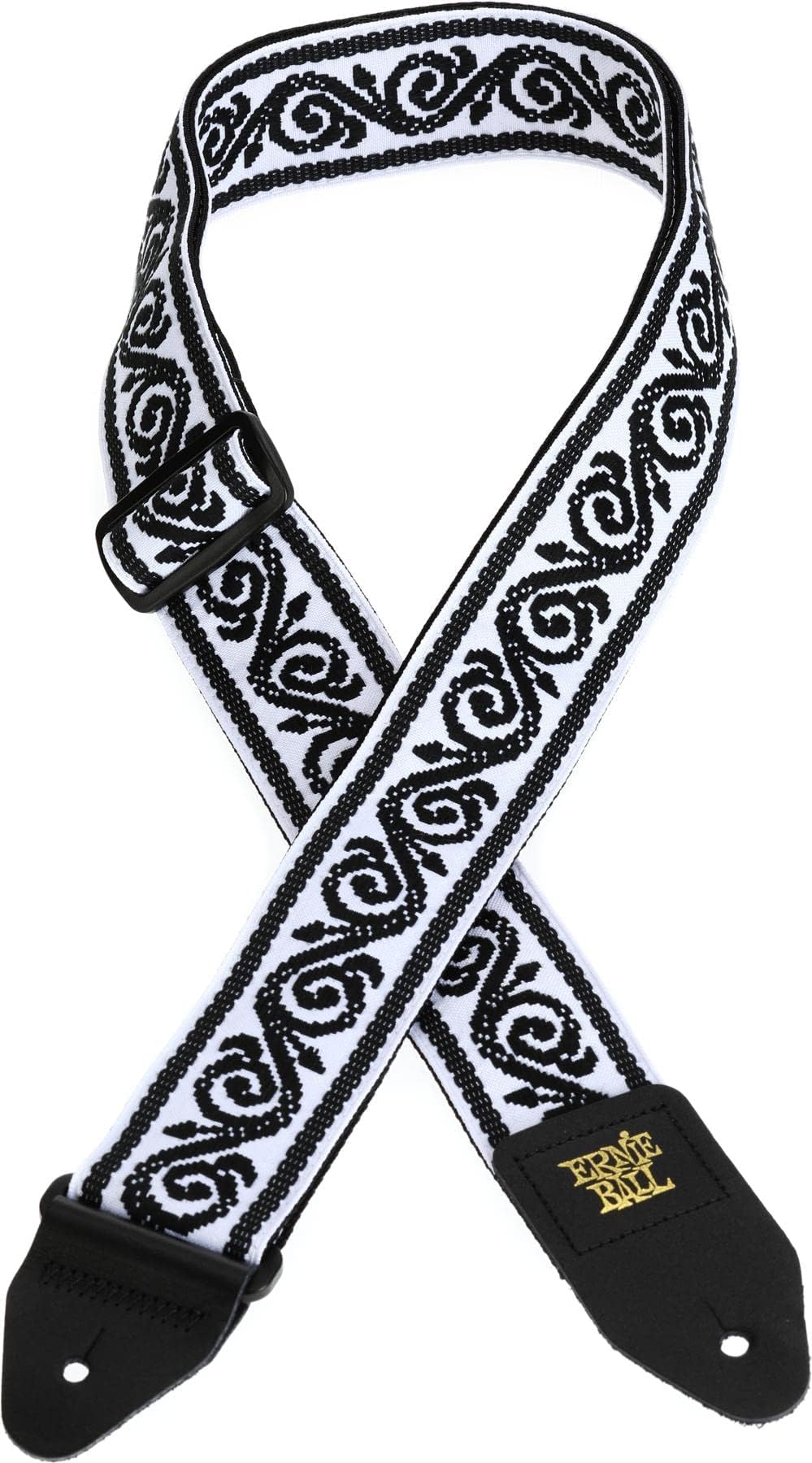 Ernie Ball Jacquard Guitar Strap, Black Vine (P05342), 41 - 72