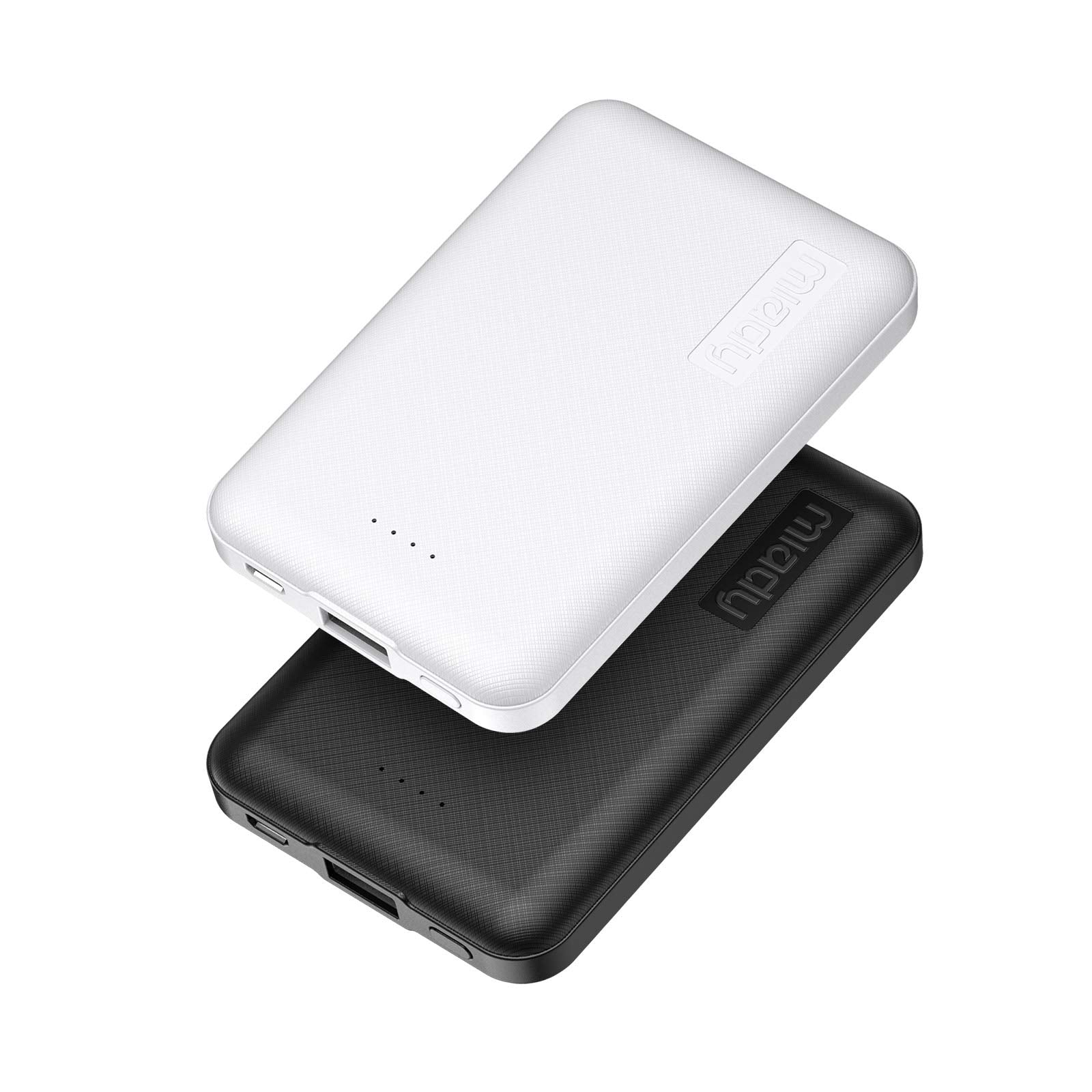 Miady 2-Pack 5000mAh Mini Portable Charger, 5V 2.4A USB-C Output Fast Charging Power Bank for Travel Small Battery Pack Compatib