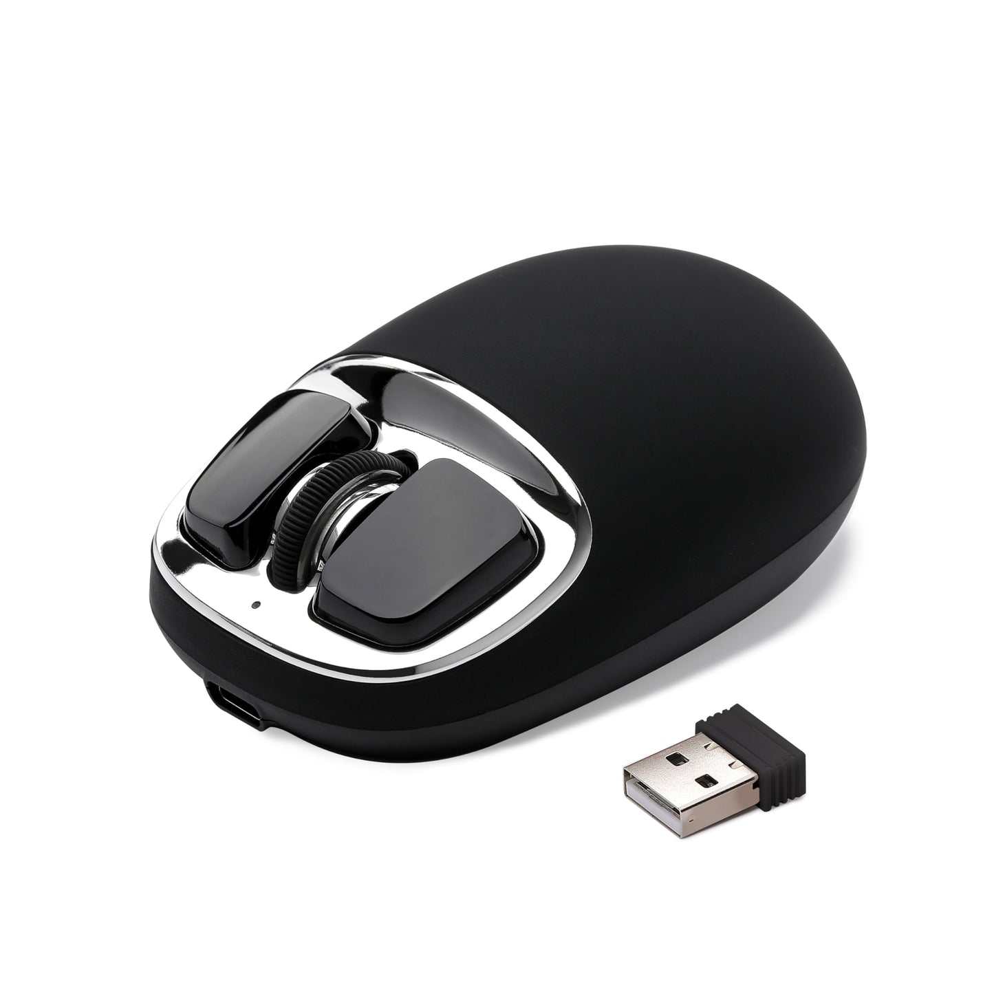 YUNZll C1 Silicone Wireless Mouse, Tri-Mode 2.4G/USB-C/Bluetooth Mouse, 4800 DPl Optical Tracking, 6 Adjustment Levels,Customize