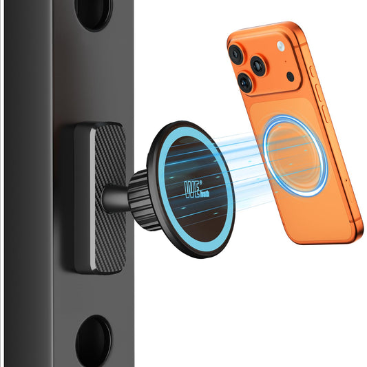 welvath Dual Magnetic Phone Holder for Gym, Workout, Kitchen or Any Metal Surface, Magnet Base Mount & Power Magnet Phone Mount