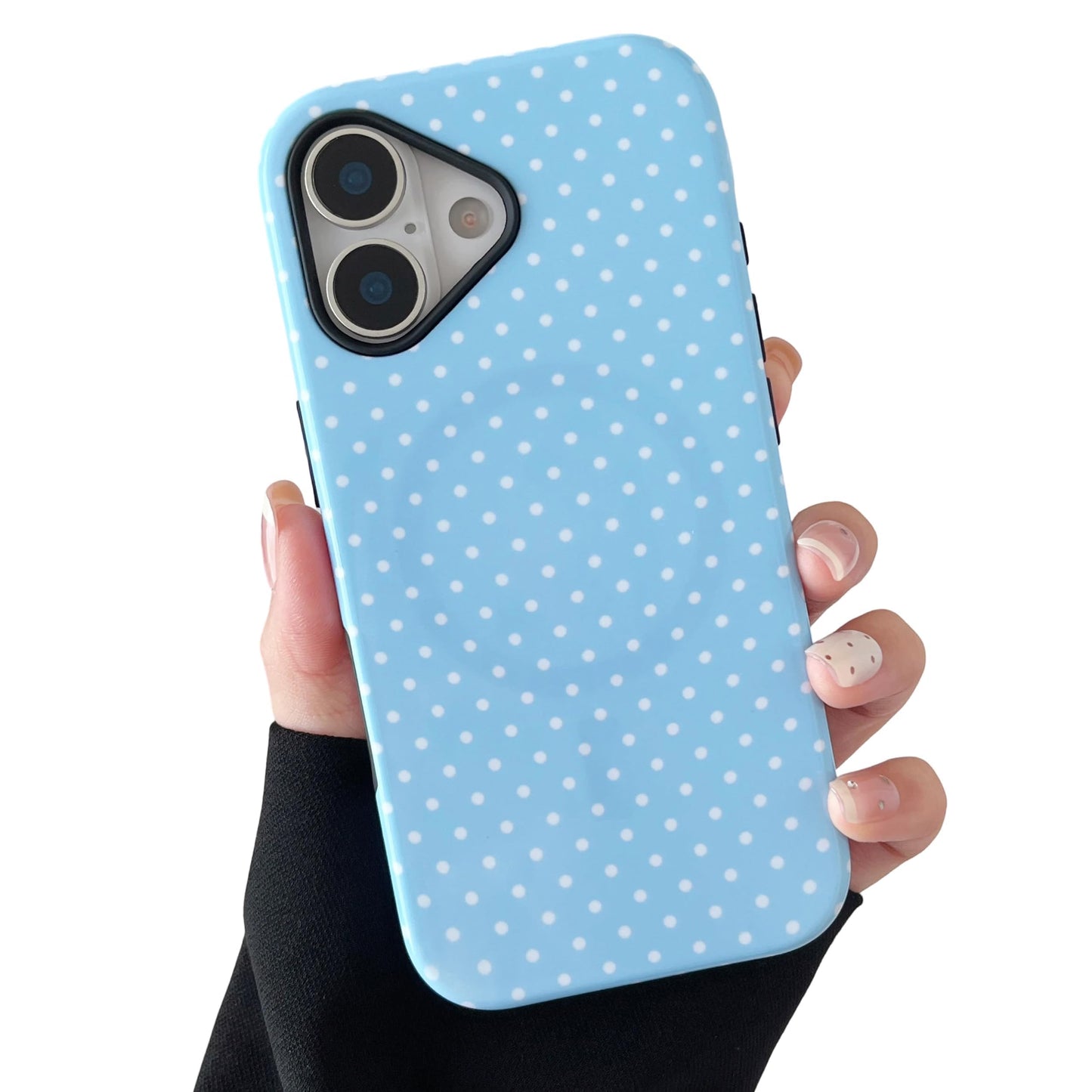 ZTOFERA Magnetic Case for iPhone 17, Compatible with Magsafe, Polka Dot Aesthetic Phone Case Cute for Girl Women, Hard PC+Soft T