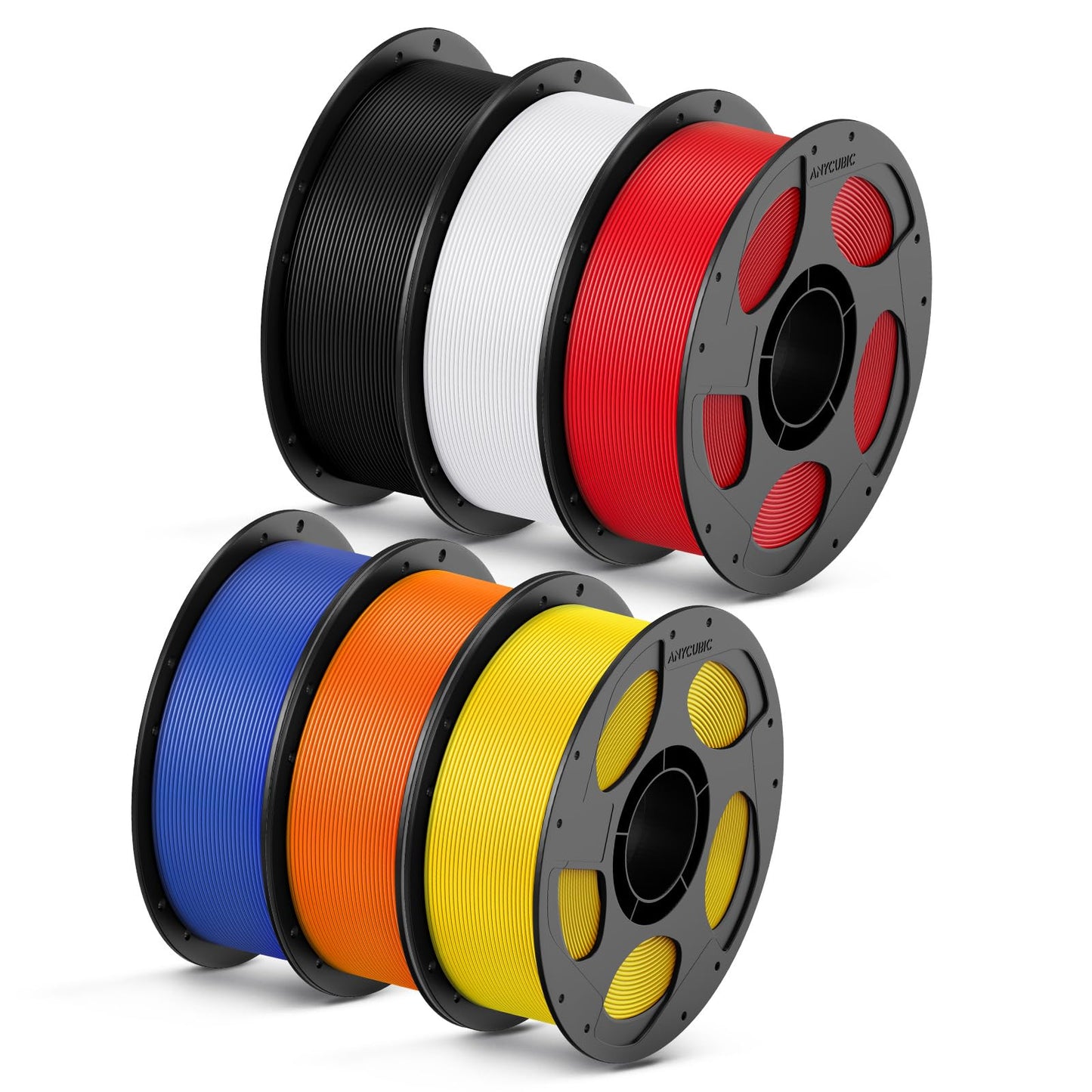 ANYCUBIC High Speed 3D Printer Filament 1.75mm Bundle, Rapid PLA Filament, Dimensional Accuracy +/- 0.02mm, 6KG Pearl Black+Brig