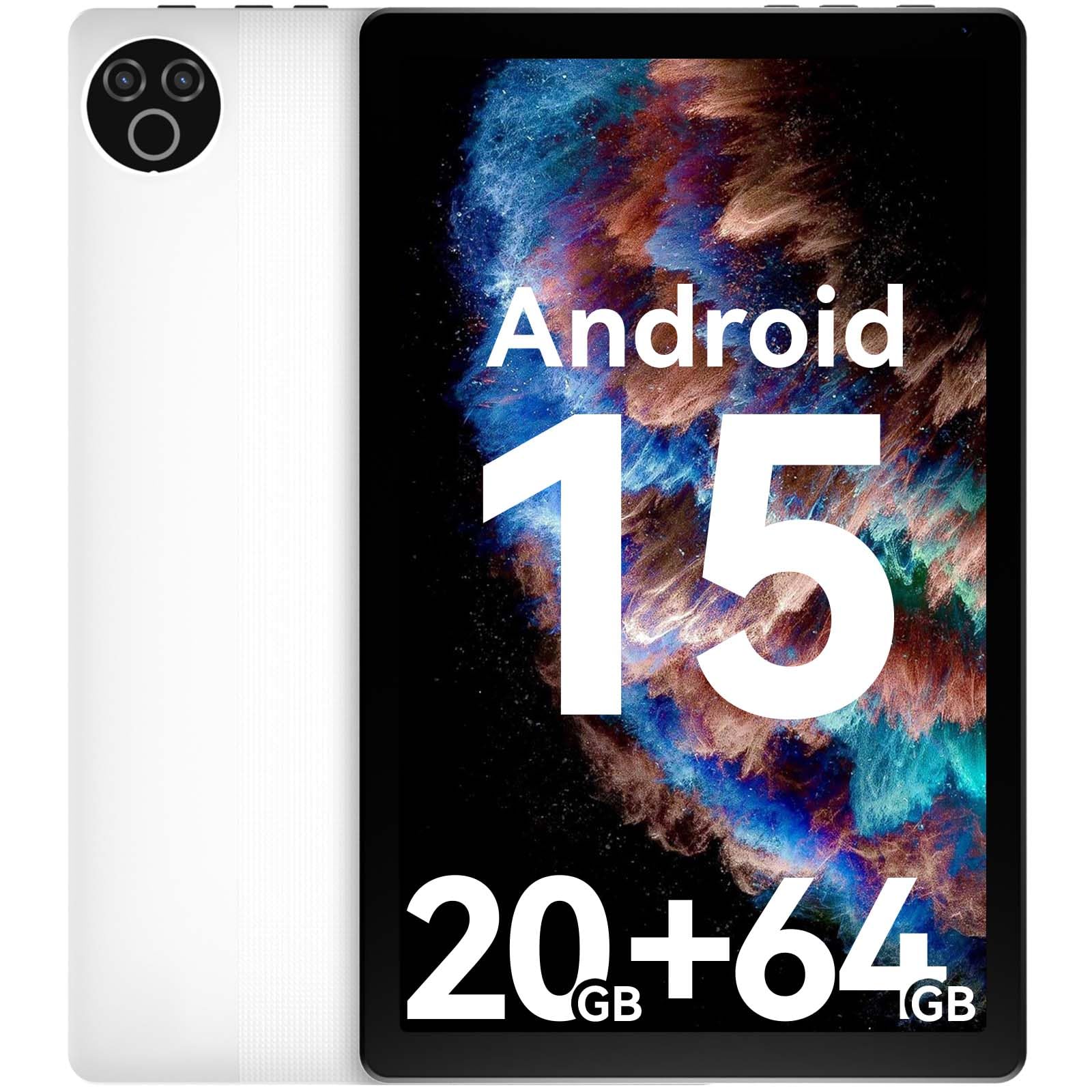 Tablet 10 Inch Android 15 OS GMS Certified Tablets PC 1.8 GHz 5-Core 20 (3+17) GB RAM 64 GB ROM 1 TB Expandable 1280x800 HD IPS