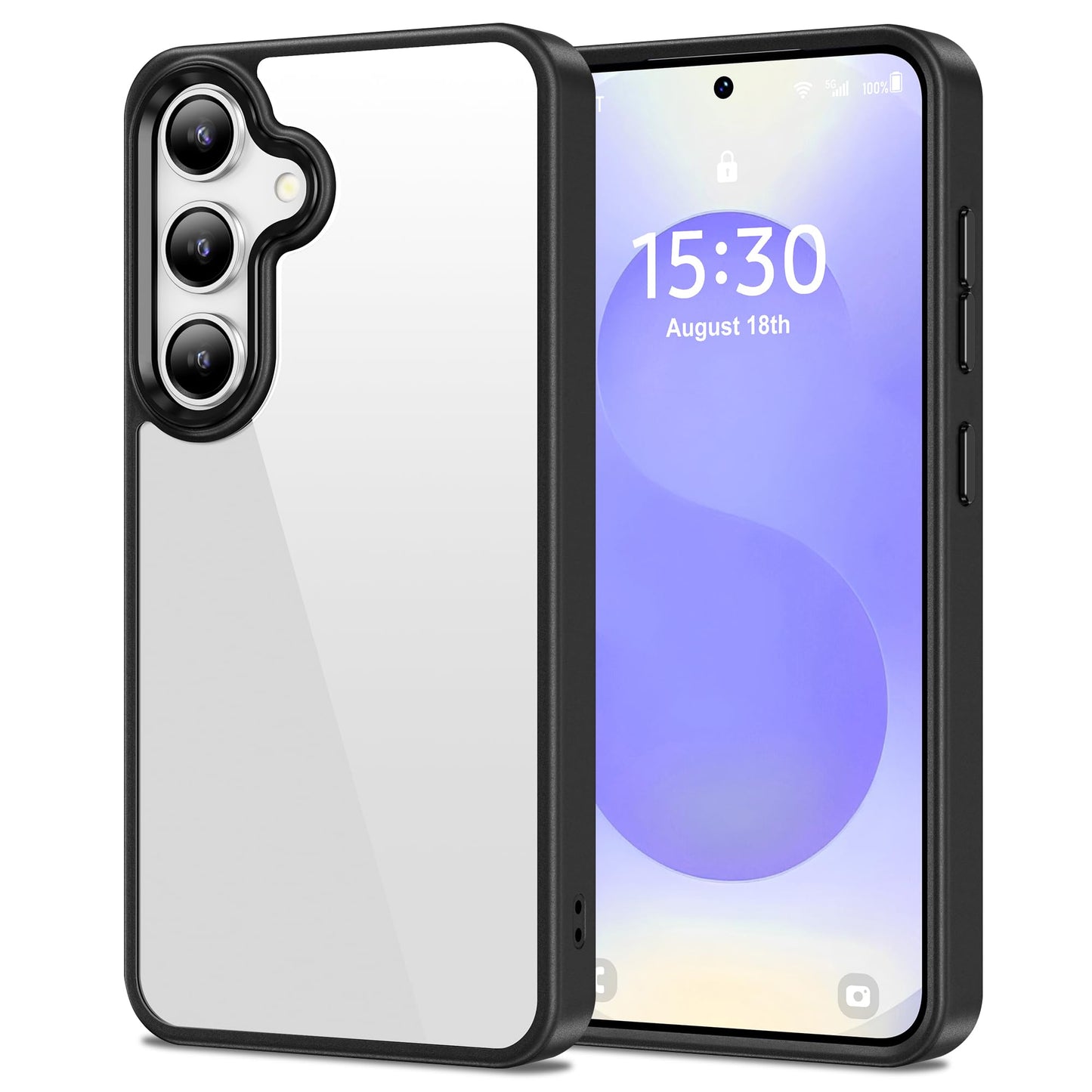 HOOMIL Case for Samsung Galaxy S25 6.2-Inch, Non-Yellowing, Drop Protection, Anti-Scratch Transparent Hard Back Phone Cover - Bl