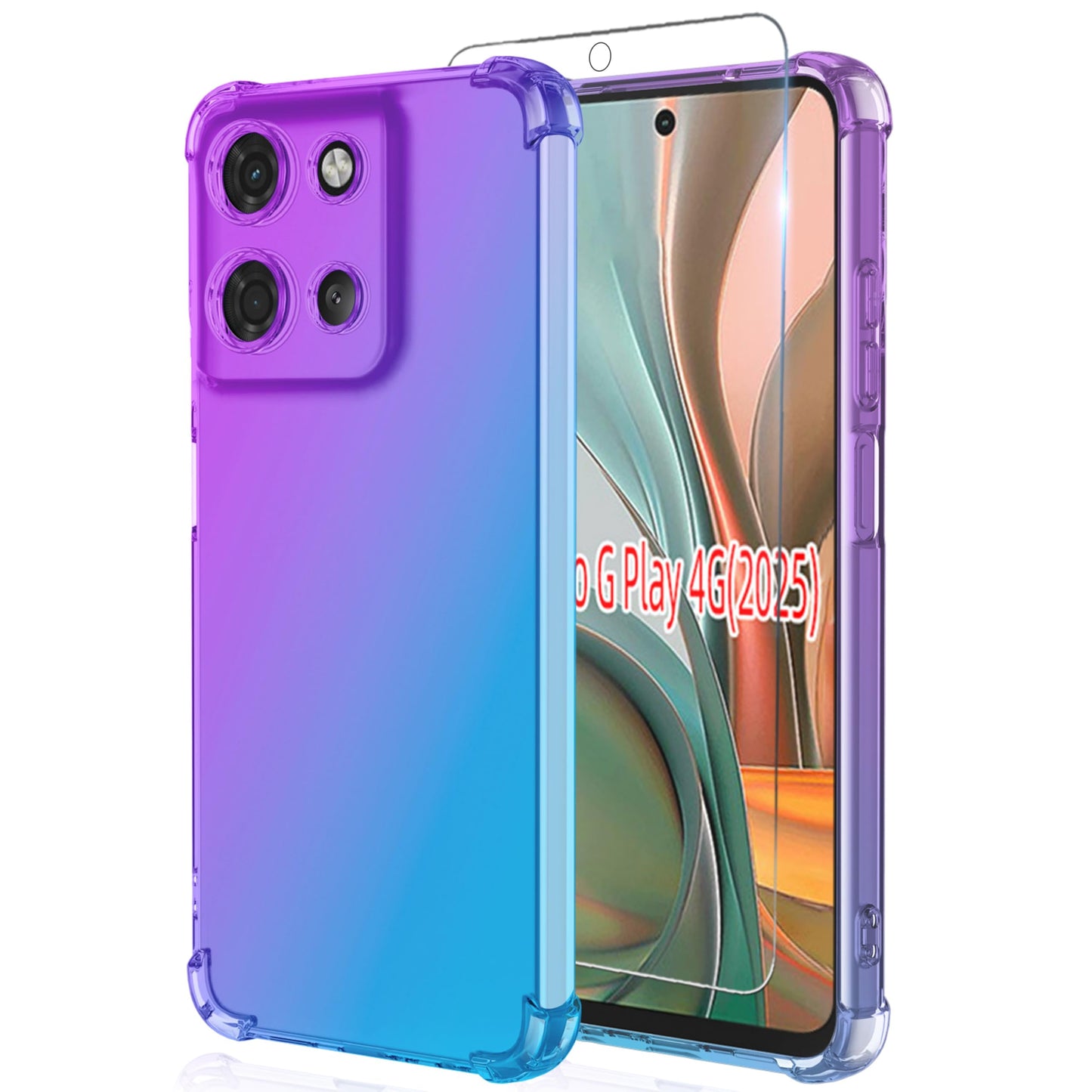 for Motorola Moto G 2025/2026 Case: Moto G Play 2025 Case Women Girls with Screen Protector Reinforced Corners TPU Shock-Absorpt