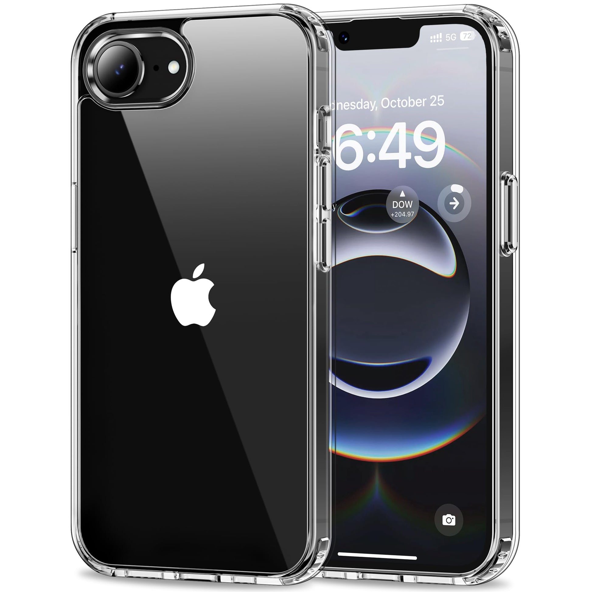 HOOMIL Case for iPhone 16e 6.1-Inch, Non-Yellowing, Drop Protection, Anti-Scratch Transparent Hard Back Phone Cover - Crystal Cl