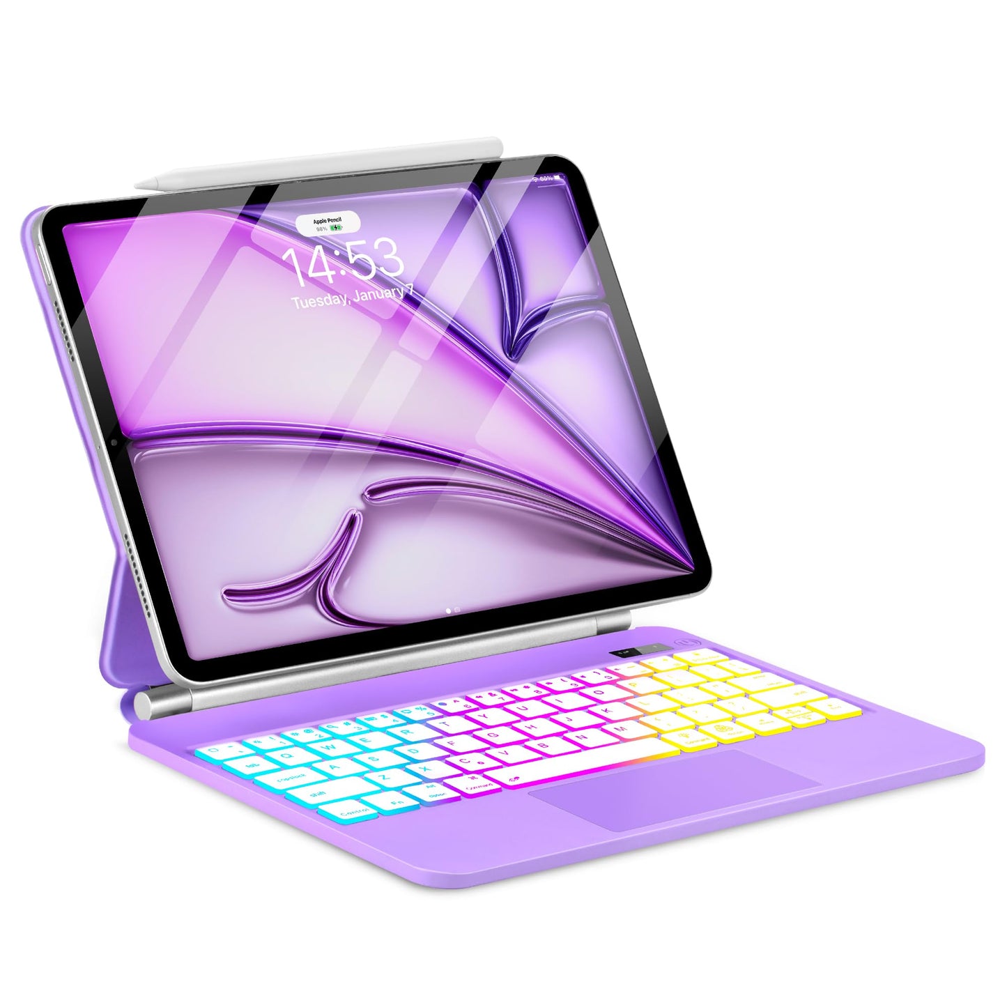 TabletKeyer Magic for iPad Air 11-inch (M3/M2) Case with Keyboard Air 10.9(5th/4th)/Pro 11(4th/3rd/2nd/1st)Gen, Trackpad Floatin