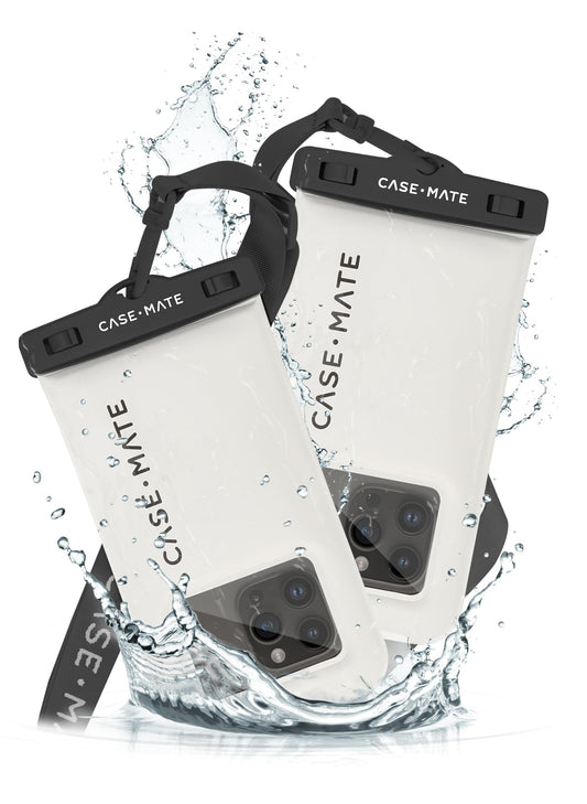 Case-Mate 2 Pack IP68 Waterproof Phone Pouch - Floating Waterproof Phone Case w/Crossbody Lanyard - Beach Cruise Ship Travel Ess