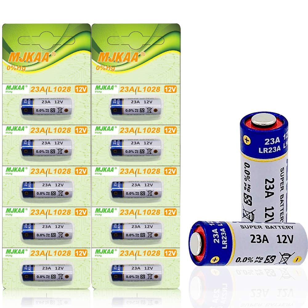 MJKAA 23A 12V Alkaline Battery (10-Count) - Long-Lasting Power for Key Fobs, Toys, Electronics & More