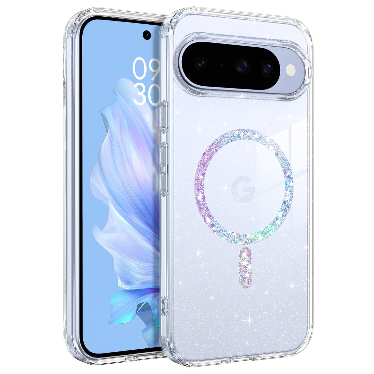 BENTOBEN Magnetic for Google Pixel 10 Case, Clear Crystal Glitter Google Pixel 10 Phone Case Compatible with MagSafe, Shockproof