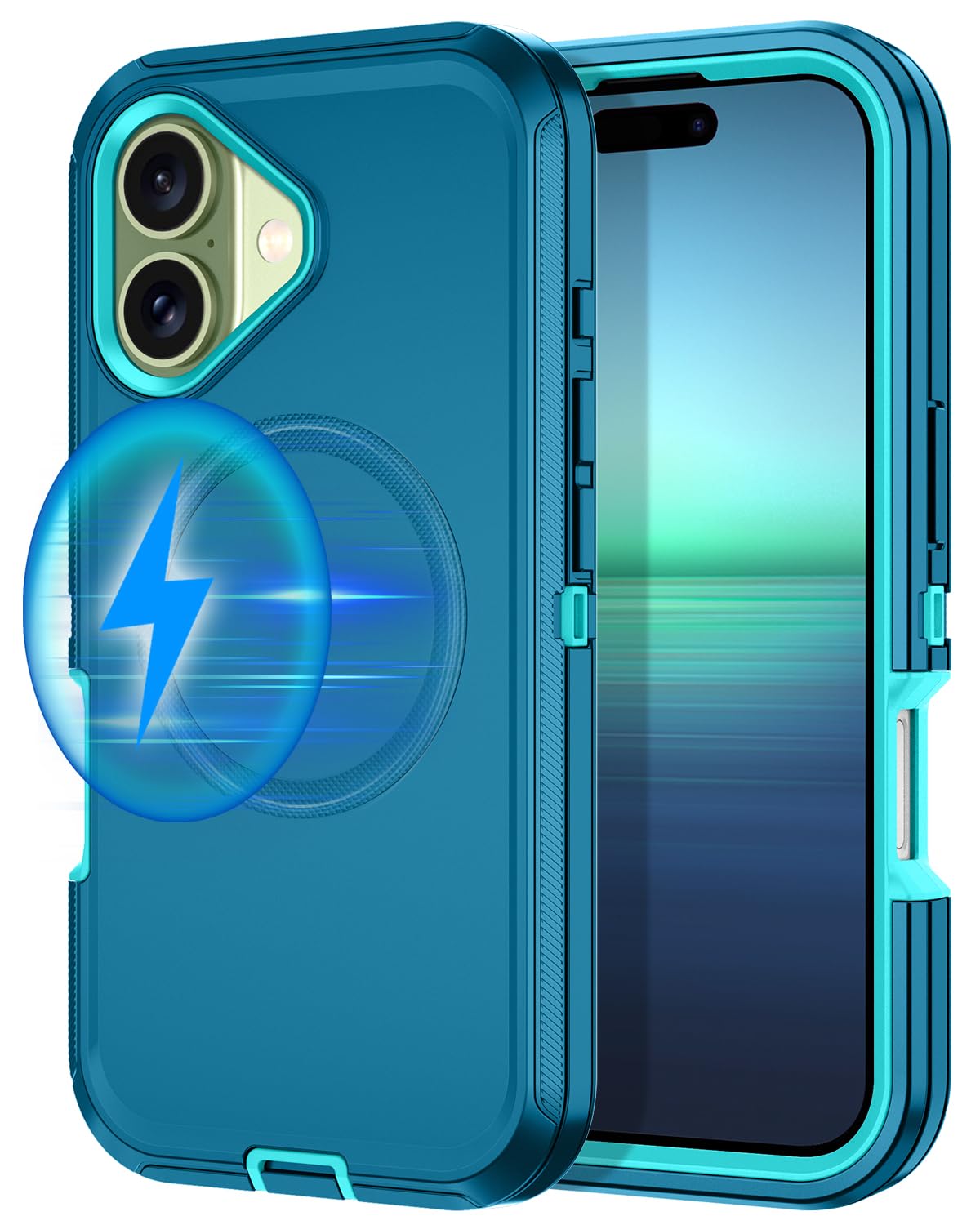 I-HONVA for iPhone 17 Case [Compatible with MagSafe] Shockproof 3-Layer Full Body Protection [Without Screen Protector] Rugged H