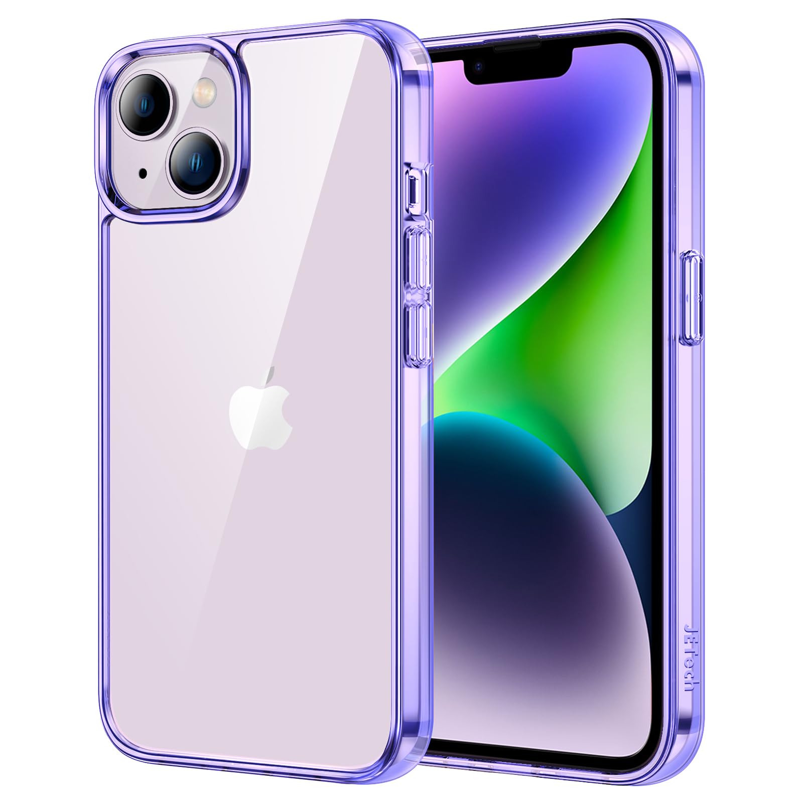 JETech Case for iPhone 14 6.1-Inch, Non-Yellowing Shockproof Phone Bumper Cover, Anti-Scratch Clear Back (Deep Purple)