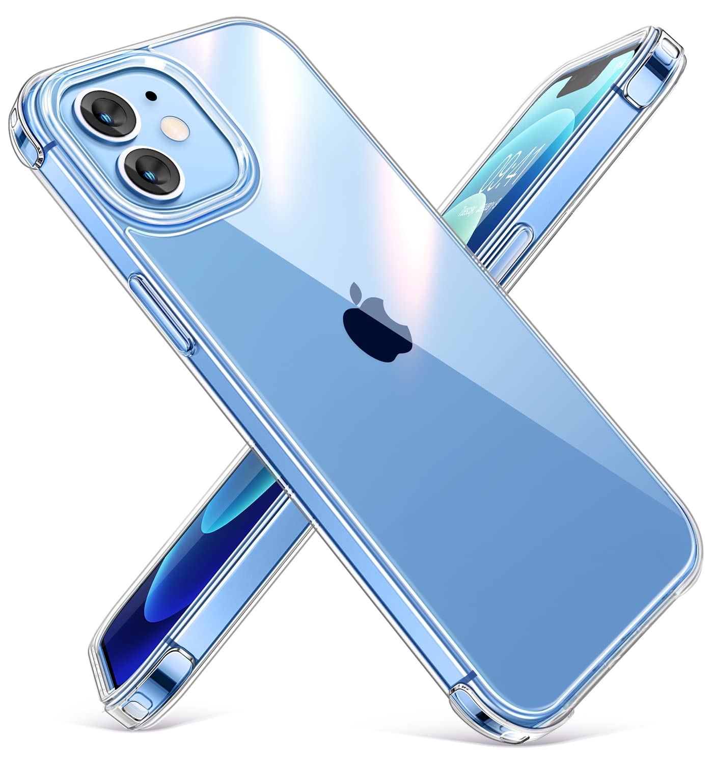 CANSHN Clear Compatible with iPhone 12 Case/iPhone 12 Pro Case [Military Drop Protection] Not Yellowing Shockproof Protective Co